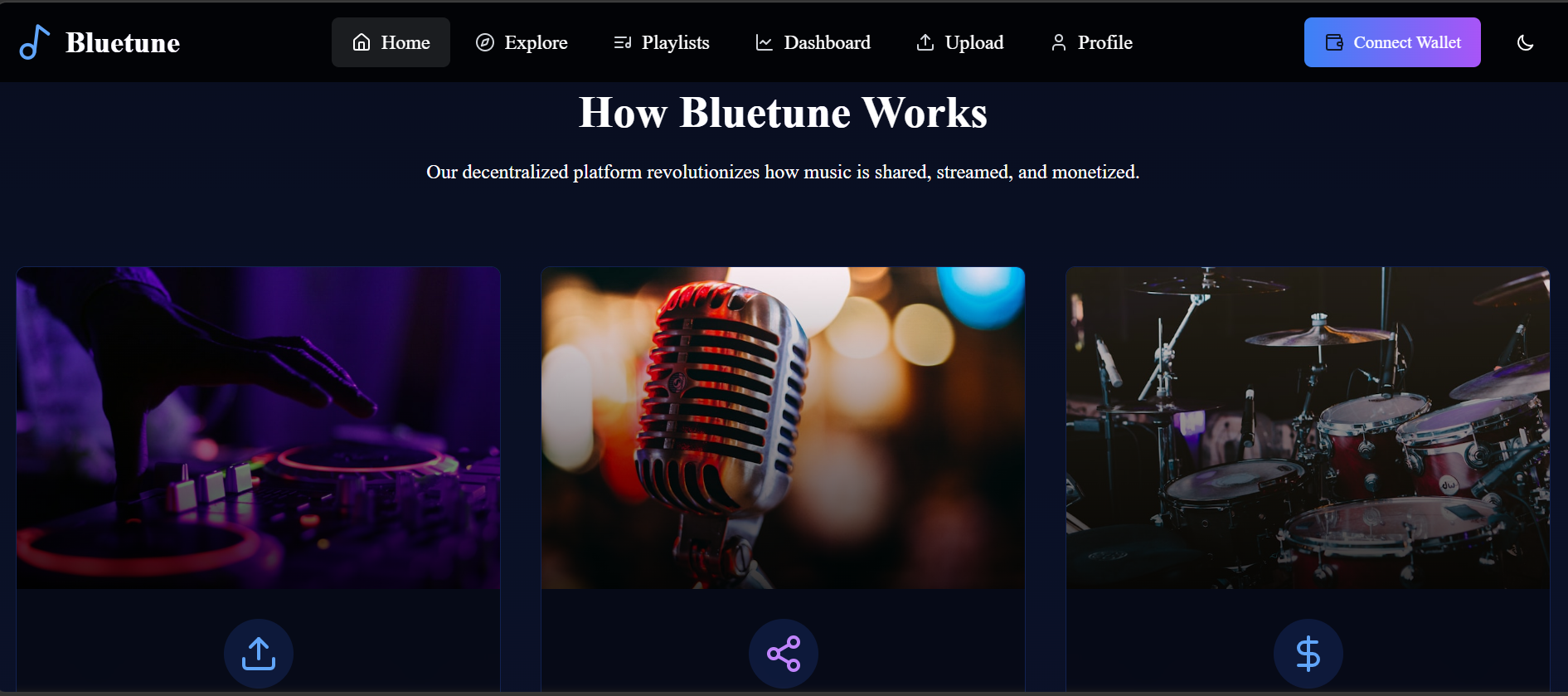 Blue Tune - Decentralized Music Streaming Platform on Sui Blockchain